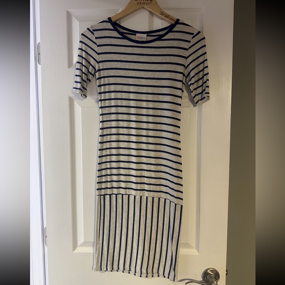 Striped Blue and White Dress